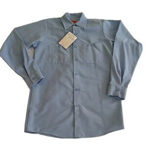 Red Kap Men’s Work Shirt Small Light Blue Button Up Uniform Workwear Industrial